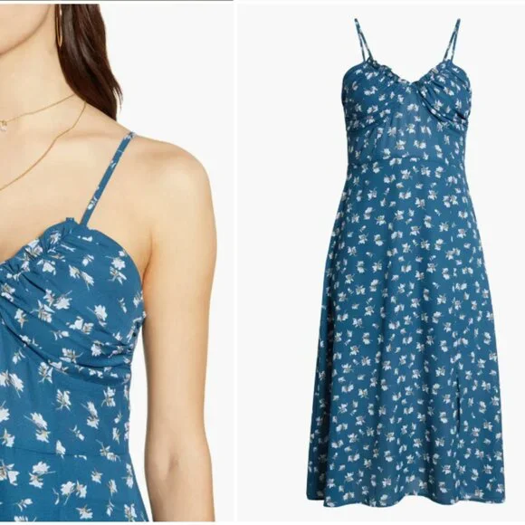 Row A Shirred Bustier Bodice Midi Sundress - Picture 6 of 6